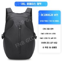 헬멧 가방 오토바이 백팩 안장 가방 큰거 빅사이즈, 02 블랙 (업그레이드 버전)