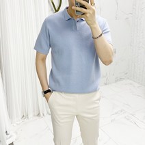 아도르클래식 테리 반오픈 카라 소프트 반팔 4컬러 니트