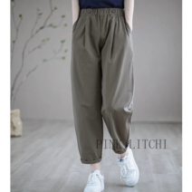 [PINK LITCHI]여성 여름 캐주얼 밴딩 배기 바지 b3 WJ1031