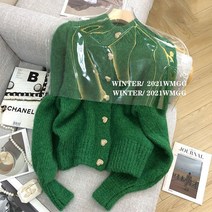 연두색가디건 빅카라 초록색 연보라 크롭 민트색 보석단추 하늘색 니트 루즈핏 부클 꽃자수