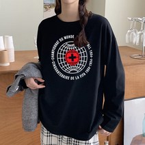 [봄신상/오버핏] 남여공용 FW 2023년 오버핏 프린팅 긴팔티셔츠 박스티 빅사이즈 루즈핏 긴팔티셔츠 LT-18
