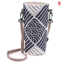 핸들 숄더 크로스 바디 머그 텀블러 백 1 개 병 홀더 조절식 휴대용 코튼 리넨 가방