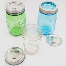 볼메이슨자 유리병모음 밀폐유리병 과일청 쨈병 주방식기 북유럽스타일, 블루유리병 16oz
