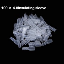 200 개/100 쌍 수/암 스페이드 압착 단자 22-16 AWG 0.5mm2-1.5mm2 용 전기 절연 슬리브 와이어 랩 커넥터, 4.8초