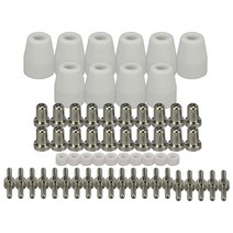 LG-40 PT-31 플라즈마 커터 용접 공구를위한 60PCS 플라즈마 커터 팁 전극 및 노즐 키트 소모품 액세서리, 보여진 바와 같이, 하나