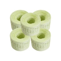 오키도키공방 뜨개실 종이실 라피아실 칼라끈 90m 95g X 5개, 20_G60 연두색 X 5개