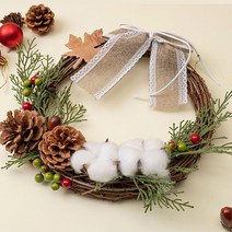 네이처뮤지엄 트리소품 리스 앤틱 꾸미기 크리스마스 장식소품 원형리스 솔방울 소품 원형, 1개, 1개