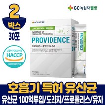 GC녹십자 웰빙 숨맑은 호흡기 특허 유산균 100투입 김치유래 유상균 도라지 프로폴리스 유자 상쾌한맛 식약처 해썹 인증 제조, 2박스, 30포