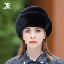 밍크모자 겨울 밍크털 밍크 귀마개 중장년층 베레모 중년여성모자