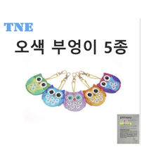 연지네 보석십자수 DIY 열쇠고리 세트 키링 캐릭터 비즈 큐빅 +사은품, 1세트, 오색부엉이5종