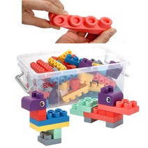 100pcs 소프트 안전 아기블럭 말랑블록 경량 영유아