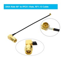 IPEX 케이블 SMA 암-uFL/u.FL/IPX/IPEX-1 IPEX 1 수 플러그 와이파이 안테나 RF 케이블 RG1.13 피그테일 연장 1 개, RPSMA M90 to IPEX1 M_100CM