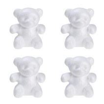 발렌타인데이 Happyyami 곰 모양 폼 화이트 스티로폼 4개 DIY 폴리스티렌 모델링 공예용 장미곰 꽃꽂이 발렌타인 데이 선물