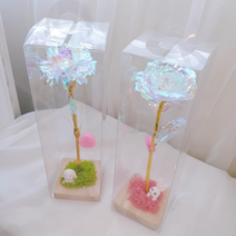 효정Flower 크리스탈장미 홀로그램장미 크리스탈카네이션 홀로그램 카네이션 led 무드등, 카네이션 케이스포함