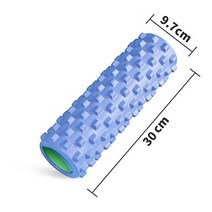 필리테스 폼 롤러 요가 기둥 축 마사지 등 근육 그리드 백 트레이닝 세트 배송, 8.Light blue 97cm