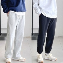 코튼 [조거 일자 가능 / M-3XL] 빅사이즈 헤비 기모 조거 일자 트레이닝 와이드 밴딩팬츠 (6color)