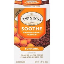 TWININGS Soothe 디카페인 오렌지 및 스타 아니스 허브 티백 2g(0.07온스) 백 18/박스
