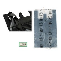 3호)흑색 슈퍼마켓 봉지 비닐 봉투 손잡이 비닐봉지