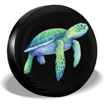 범용 방수 자동차 타이어 휠 커버 스페어 Diameters14 15 16 17 인치 RV SUV 트레일러, Sea Turtle, 15Inch, 1개