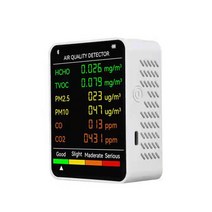 일산화탄소 경보기 캠핑용 경보감지기 6 in 1 pm2.5 pm10 hcho tvoc co co2 air quality detector co 이산화탄소 포름알데히드 모니터 대형, 협력사, 하얀색