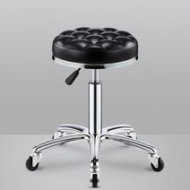 업소용 미용실 보조 의자 높낮이 조절 스툴, 블랙 엠보싱