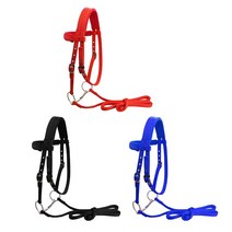 말안장 승마 안장 가죽 거치대 말 굴레 고삐 마구 headstalls 이동식 snaffle 나일론 웨빙, 블랙 에스