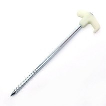 25cm 빛나는 손톱 캠핑 텐트 못 강철 말뚝 얼음 낚시 나사 막대 스탠드 랙 Y51D, 1개, 단일, 하얀색