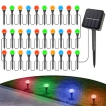 KELAKE 태양열 유리알 전구 줄조명 정원등 30구 9.5m, color