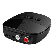 USB 블루투스 수신기 음악 수신기 RCA 플러그 앤 플레이 TF 카드 핸즈프리 통화 오디오 수신기 사운드 시스템 TV용, 검은색, 54x54x13.7mm, ABS