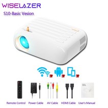 빔프로젝트 미니빔 wiselazer new s10 휴대용 wifi 미니 스마트 28, 기본 버전, au 플러그