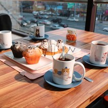 디자인머그컵4p-고양이들모여라