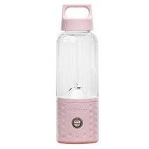 닭가슴살믹서기 초고속 진공블렌더 무선 레트로 미니믹서기 푸드프로세서 500ml 4000mah 휴대용 스무디 믹서기 미니 usb 믹서 전기 과즙 짜는기구 충전 vitamer 과일, 분홍