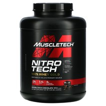 머슬테크 나이트로테크 100 웨이 골드 프로틴 더블 리치 초콜릿 2.28kg, 5.03 파운드