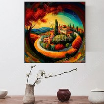 보석 비즈 십자수 언덕 풍경 마을 대형 DIY 공예 해바라기 명화 구슬 디즈니 구어도