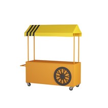 이동식 플리마켓 가판대 1.3M 1.5M 노점 부스 판매대, FREE, 노란색 길이 150 너비 60 높이 200