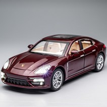 다이캐스트 모형 자동차 포르쉐 파나메라 Panamera 합금 1:24 스케일 전시용, 블랙 1/32