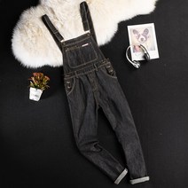 남녀 스즈끼 빈티지 고급 멀티 트렌디 멜빵바지 사계절 정비복 데님 점프수트 청바지 남성