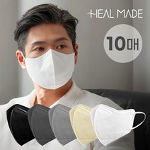 KF94 힐메이드 마스크 빅사이즈 특대형 새부리형 개별포장 10매입, 다크 그레이 10매