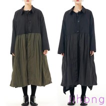 지홍 JIHONG 봄가을 간절기 롱자켓 야상 바람막이 사파리 루즈핏 빅사이즈