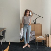 린다샵 여성용 라키프 린넨 민소매 티셔츠 T7120K16