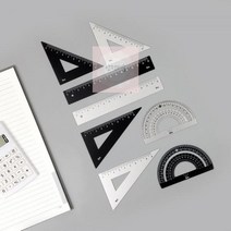 스틸삼각자각도기세트(SP)_4000 B171, 블랙