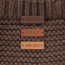 천연소가죽 미니 핸드메이드 가죽라벨 6color, 1개, 오일 다크브라운