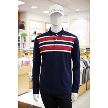 루이까스텔 골프의류 2022 F/W 가을 겨울 상품 남성 편하고 부드러운 가슴 보더 포인트 카라 티셔츠