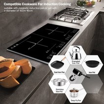 AMZCHEF 2800W 가정용 더블 인덕션 밥솥 방수 전기 고출력 주방 쿡탑 버너 요리, 협동사, 유럽 ​​연합