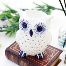 캔들씨 파란 눈 부엉이 아로마 램프 티라이트 캔들