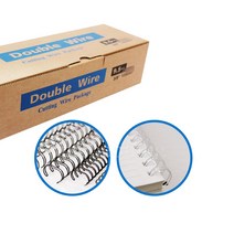 팬시로비 제본용 더블 와이어링 WIRE RING 3:1/6.4mm 1갑 100개입 트윈링 흑색/백색, 흑색