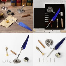 요비월드 깃털 만년필 세트 블루 글씨교정 입문만년필 캘리그라피펜