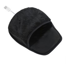 충전식 손난로 휴대용 전기 핫팩 usb Usb 난방 마우스 패드 겨울용 따뜻한 손 커버 부드러운 플러시 핸드 워머 온열 매트 사무용품, [01] Black