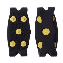 1 쌍 미끄럼 방지 5 치아 얼음 발톱 스파이크 그리퍼 신발 부츠 등산 액세서리 아이스 커버, [01] Silica Gel