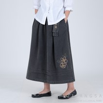 [20023] 20수 꽃자수 치마 / 여자 여성 보살님 봄가을 하의 생활한복 개량 한복 절복 법복 사찰복 템플스테이 지장사